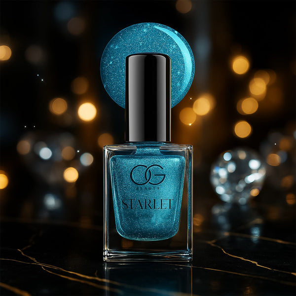 OG Beauty Aqua Bluebell Starlet Glitter Nail Paint (10 ML / 1 Pc)