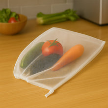 Reusable Transparent Drawstring Mesh Storage Bag (1 Pc)