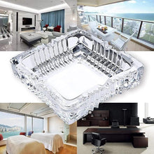 Square Glass Misti Crystal Quality Cigar Cigarette Ashtray Round Tabletop for Home Office Indoor Outdoor Home Decor