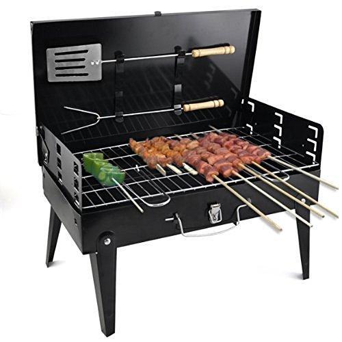 Stainless Steel Briefcase Style BBQ Grill Toaster (Medium Black)