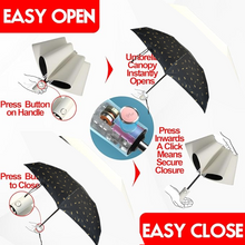 3-Fold Cute Umbrella – Sun & Rain Protection, UV Shield (1 Pc / With Zip Case)