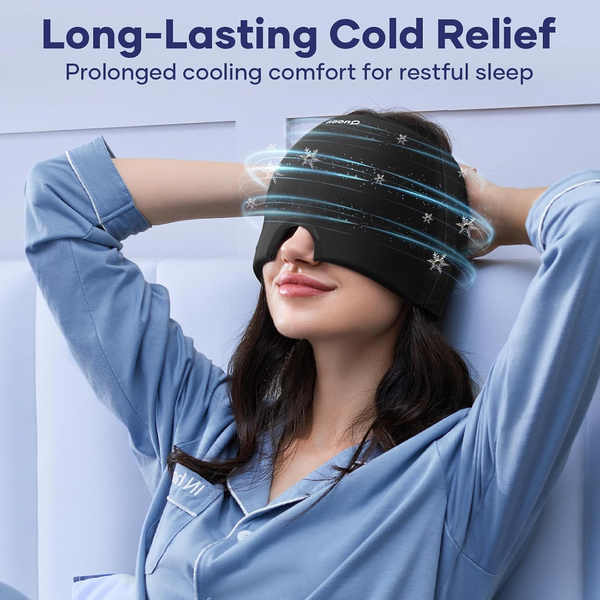 Migraine and Headache Relief Cap: Ice Wrap for Tension & Sinus Relief