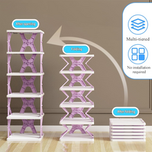 Foldable Shoe Rack (1 Pc, 6 Layers): Space-Saving, Entryway Storage