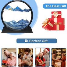 3D Moving Sand Art – Liquid Motion Deep Sea Sandscape with Round Glass Frame & ejection (1 Pc)