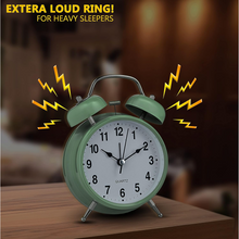 Small Twin-Bell Analog Alarm Clock - (1 Pc)