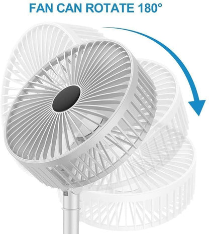 Fan - Height Adjustable Telescopic Rechargeable Standing Fan Rechargeable Pedestal Fan