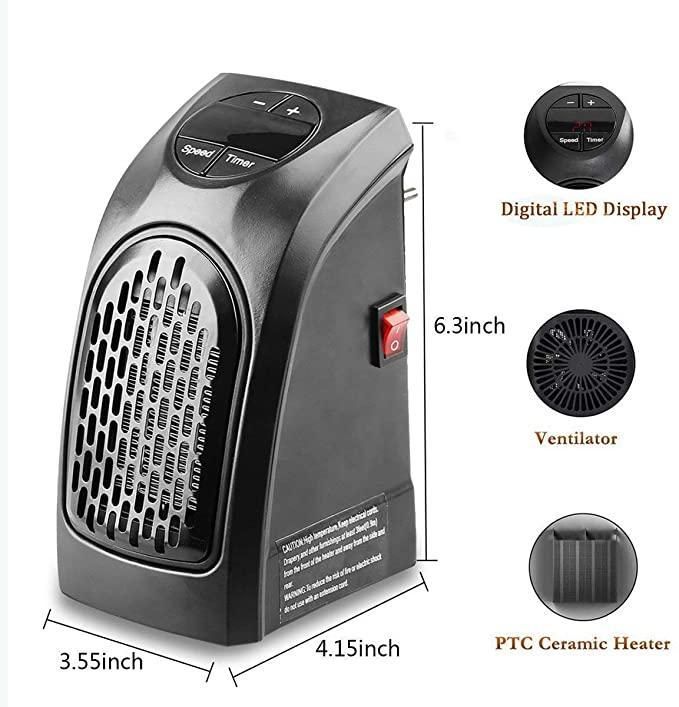 Room Heater Handy Heater for Home, Office, Camper | LED Screen 400W Portable Wall Heater