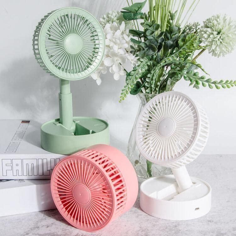 Fan - Height Adjustable Telescopic Rechargeable Standing Fan Rechargeable Pedestal Fan