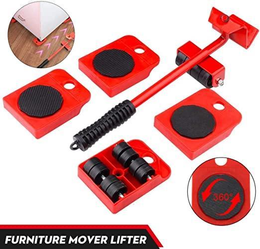 Furniture Lifter Stainless Steel | Heavy Duty Furniture Shifting Tool Set with Wheel Pads