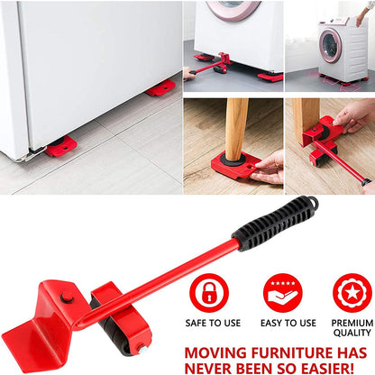 Furniture Lifter Stainless Steel | Heavy Duty Furniture Shifting Tool Set with Wheel Pads