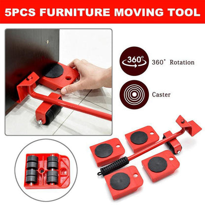 Furniture Lifter Stainless Steel | Heavy Duty Furniture Shifting Tool Set with Wheel Pads